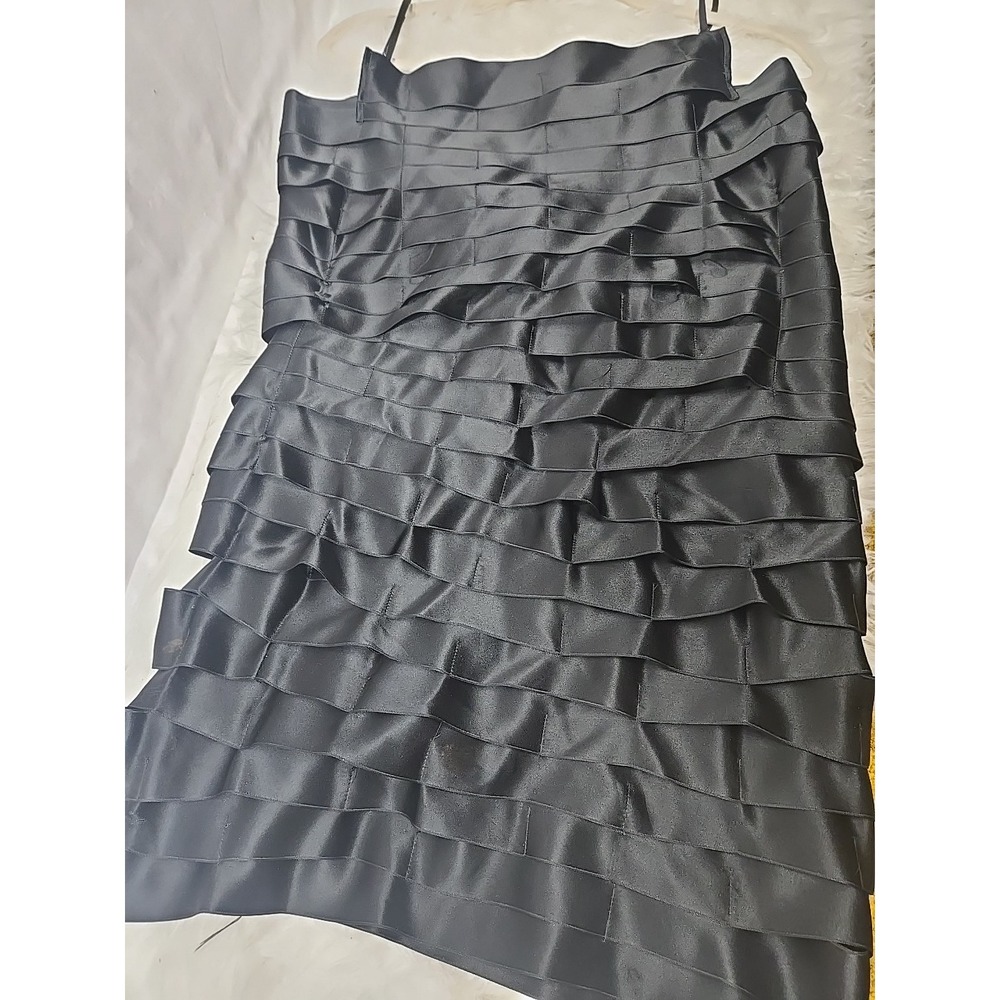 Helmet Lang Black Ribbon Dress Vintage Italy Honeycomb Exposed Seams Midi - Picture 13 of 14
